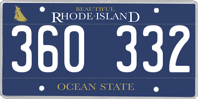 RI license plate 360332