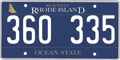 RI license plate 360335