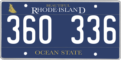 RI license plate 360336