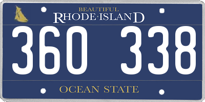 RI license plate 360338