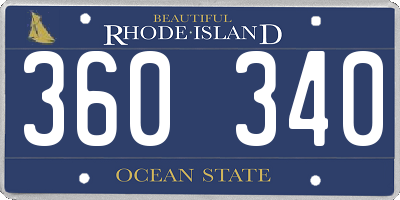 RI license plate 360340