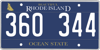 RI license plate 360344