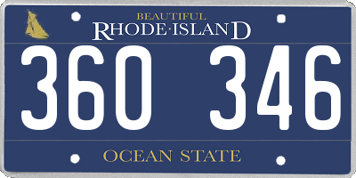RI license plate 360346