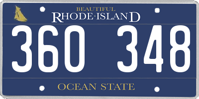 RI license plate 360348