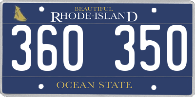 RI license plate 360350
