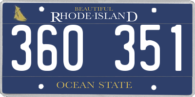 RI license plate 360351