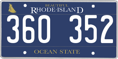 RI license plate 360352