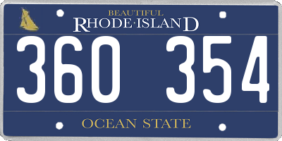 RI license plate 360354