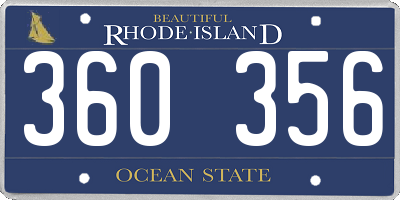 RI license plate 360356