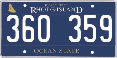 RI license plate 360359