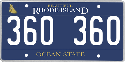 RI license plate 360360