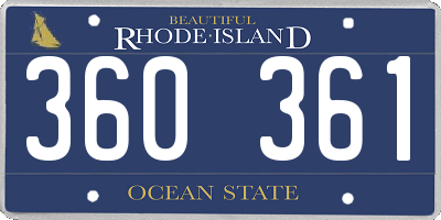 RI license plate 360361