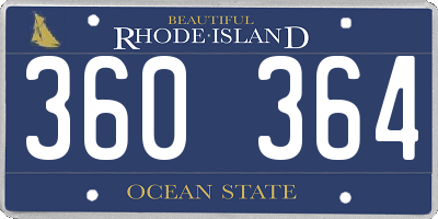 RI license plate 360364