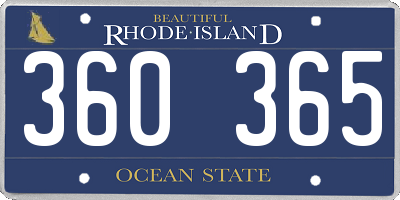RI license plate 360365