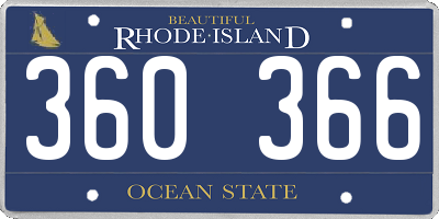 RI license plate 360366