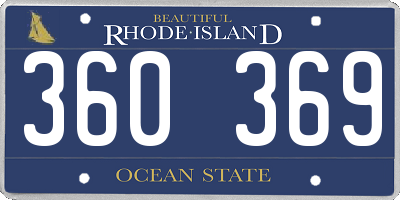 RI license plate 360369