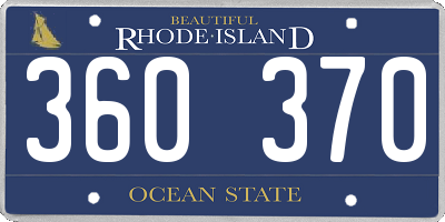 RI license plate 360370