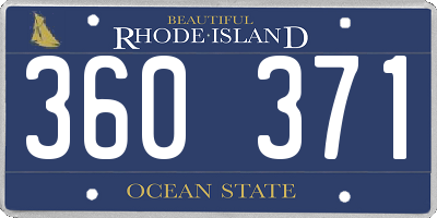 RI license plate 360371
