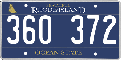 RI license plate 360372