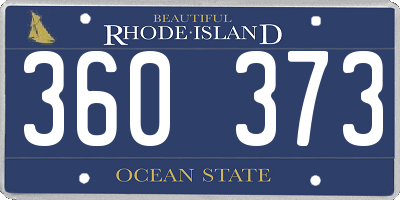 RI license plate 360373