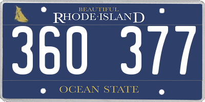 RI license plate 360377