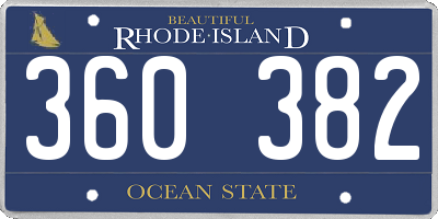 RI license plate 360382
