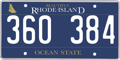 RI license plate 360384