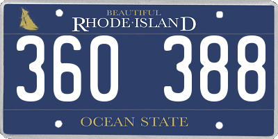 RI license plate 360388