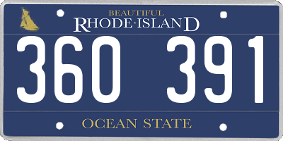 RI license plate 360391