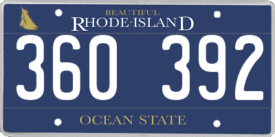 RI license plate 360392