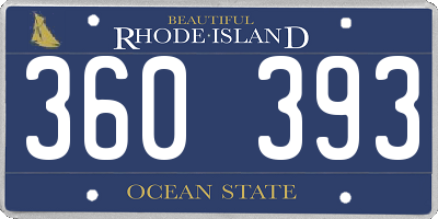 RI license plate 360393