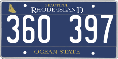 RI license plate 360397