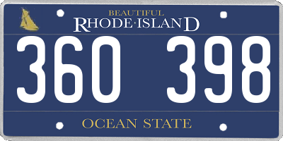 RI license plate 360398