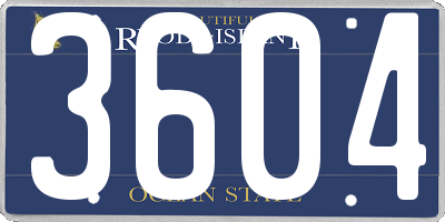 RI license plate 3604