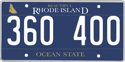RI license plate 360400