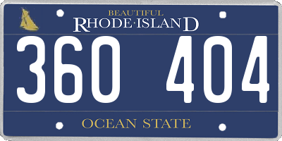 RI license plate 360404