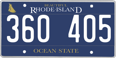 RI license plate 360405