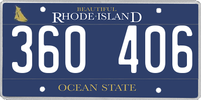 RI license plate 360406