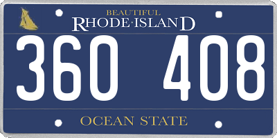 RI license plate 360408