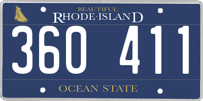 RI license plate 360411