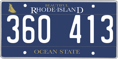 RI license plate 360413