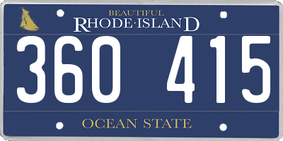 RI license plate 360415