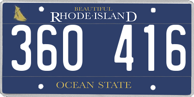 RI license plate 360416