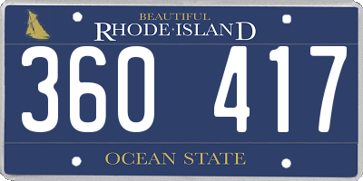RI license plate 360417