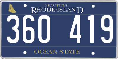 RI license plate 360419