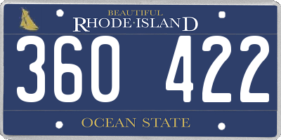 RI license plate 360422