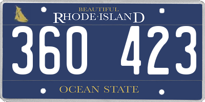 RI license plate 360423