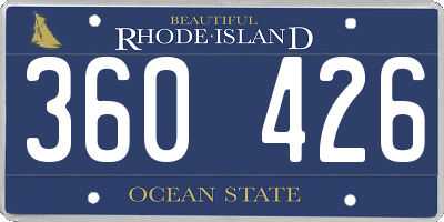 RI license plate 360426
