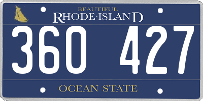RI license plate 360427