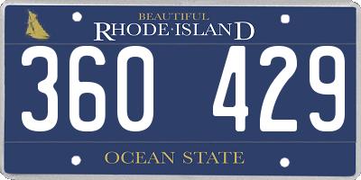 RI license plate 360429